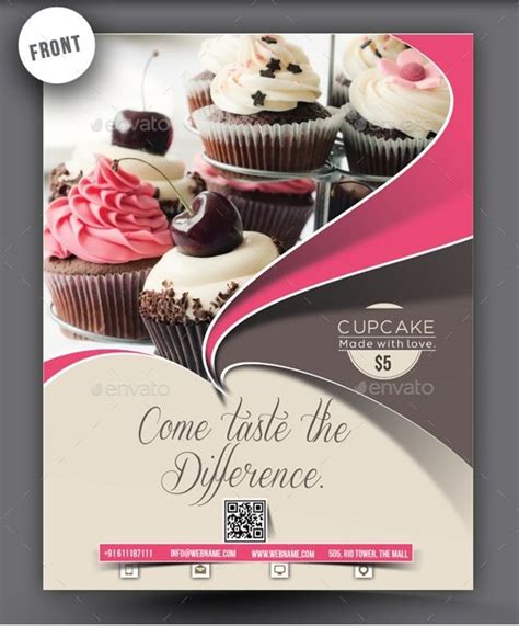 Cupcake Flyer Template Wpawpartco Food Poster Design Cake Shop