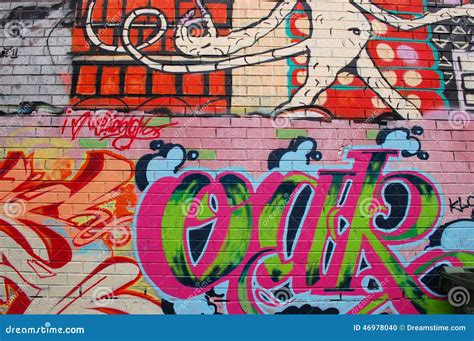 Graffiti Street Art Wall Editorial Image Illustration Of Colorful