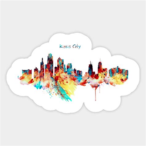 Kansas City Skyline Silhouette - Kansas City Skyline - Sticker | TeePublic