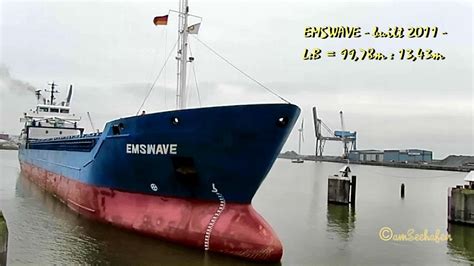 Coaster Emswave V Fr Imo Emden Cargo Seaship Merchant Vessel