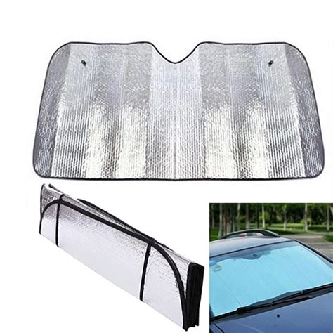 Foldable Car Front Windshield Sunshade Double Side Silver Bubble Cotton Rear Sun Shade Interior ...