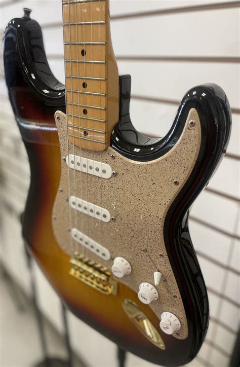 Fender Squier Stratocaster Tobaccoburst Guitar With Beige Flake Pickguard Pawn Express Of Troy