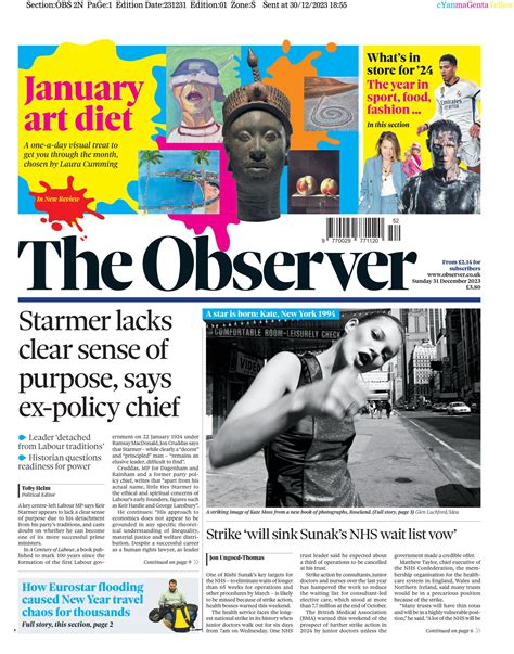 Observer Front Page St Of December Tomorrow S Papers Today