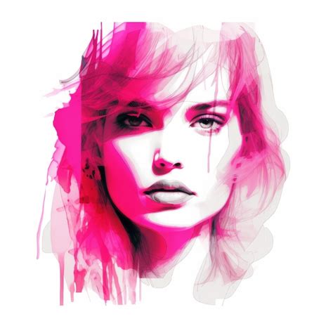 Premium Photo Intense Gaze A Pink Painted Girl In The Style Of Ellen