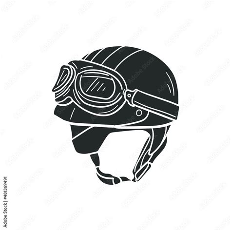 Vintage Motorcycle Helmet And Goggles