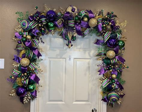 Mardi Gras Garland, Fleur De Lis Garland, Purple, Gold and Green Mardi ...