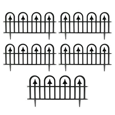 5pcs Set Garden Plastic Fence Panels Lawn Edging Border Panel Edge