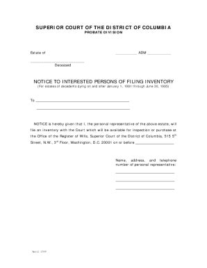 Fillable Online Notice Of Proposed Amendments To Probate Division Rules