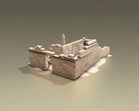 D Model Ancient Egyptian Ruined Temple Vr Ar Low Poly Cgtrader