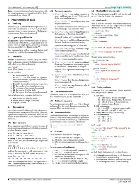 Bash Cheatsheet Regular Expression Command Line Interface