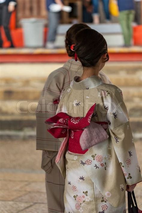 Japanese Women Wear A Traditional Dress Stock Image Colourbox