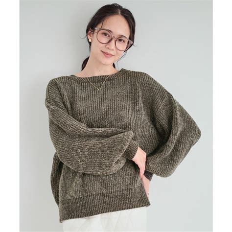 キューティーブロンド Cutie Blonde WAYラメモールニット オリーブグリーン ファッション通販 MAGASEEK マガシーク