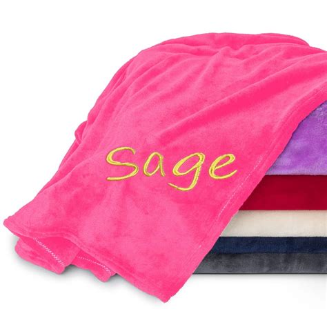 Personalized Blankets For Adults With Embroidered Name Monogrammed Custom Blanket For Him And