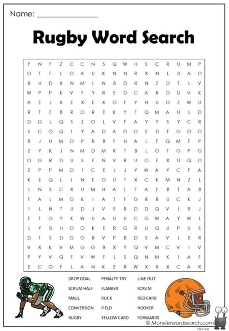 Sports Monster Word Search