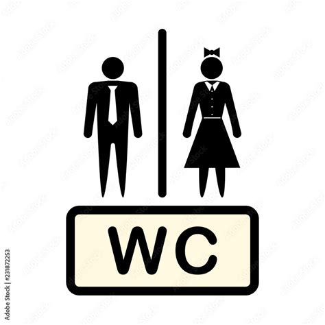 Vector Icon Denoting Man And Woman Symbol Concept Bathroom Wc