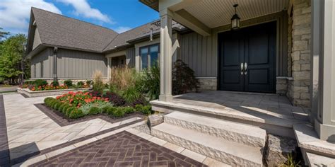 Entrance And Walkway Project With Umbriano Pavers Unilock Backyard