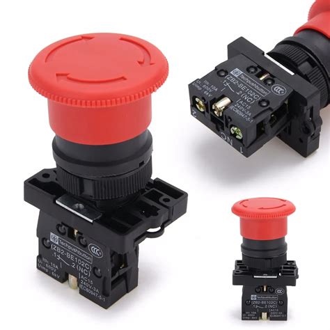 Pc Red Mushroom Emergency Stop Switch Xb Es Mm Nc N C Push