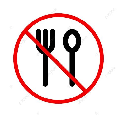 Vector Illustration Of Prohibited Food With Fork Spoon And Prohibition ...