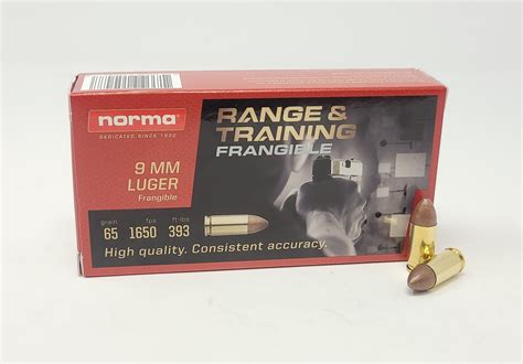 Norma 9mm Ammunition NORMA611140020 65 Grain Non-Expanding Defense 20 ...