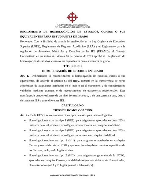 PDF REGLAMENTO DE HOMOLOGACIÓN DE ESTUDIOS acorde al formato