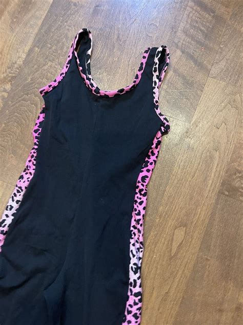 Vintage 80s Nylon Leotard Aerobic One Piece Full Body Ltd Cover Story