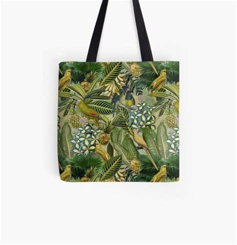 Vintage Green Tropical Bird Jungle Garden Bag