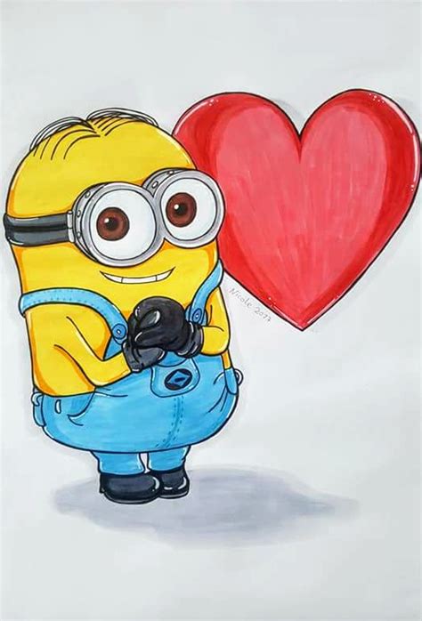 Minion In Love Art Markers Drawing Minion Drawing Minion Art