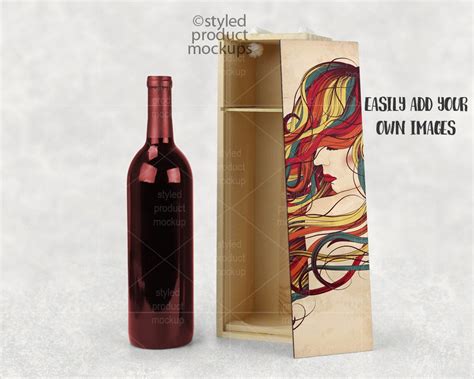 Dye Sublimation Natural Wood Wine Box Mockup Bundle Add Your Etsy