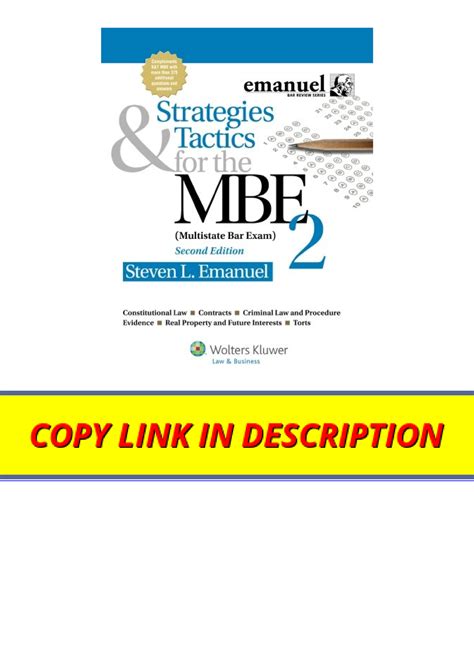 Pdf Read Online Strategies And Tactics For The Mbe Second Edition