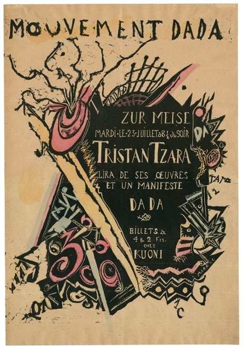 Dadaist Poster By Marcel Janco And Tristan Tzara