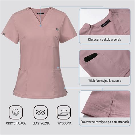 Komplet Medyczny Damski Scrubs Niebieski Model Maskimed