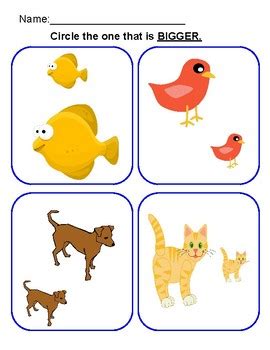 Bigger vs. Smaller and Biggest vs. Smallest by Juanabay Teach | TPT