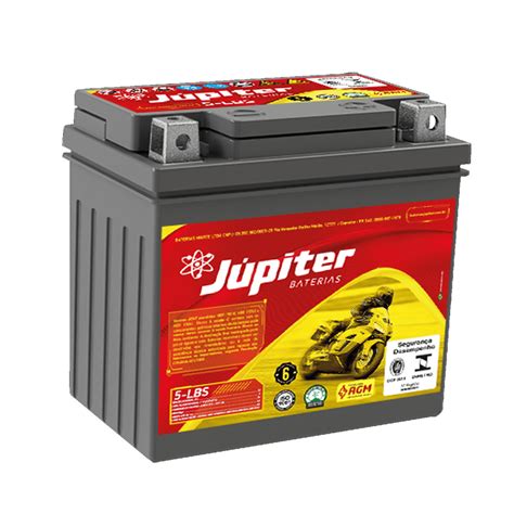 Bateria De Moto Jupiter JJ 5LBS 5AH 12V Selada Quadriciclo CG Titan Fan