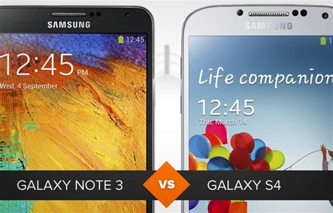 Samsung Galaxy S4 Vs Note 3