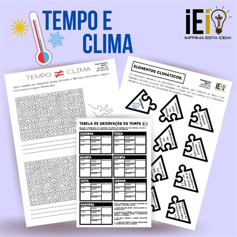 Tempo E Clima Imprima Esta Ideia