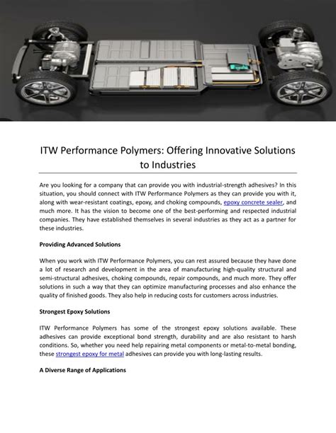 Ppt Itw Performance Polymers Offering Innovative Solutions To