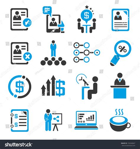 Business Management Icons Set Human Resource Stock Vector 150340847 Shutterstock