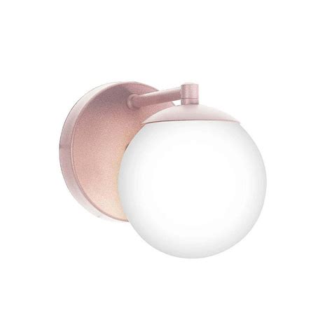 Arandela Figo ROSÉ Globo Esfera de Vidro Branco Trybo Design e Iluminação