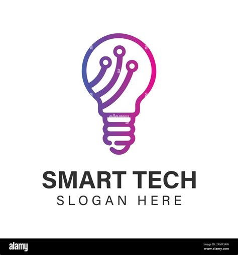 Smart Tech Logo Design Tech With Bulb Logotype Stock Vector Image And Art