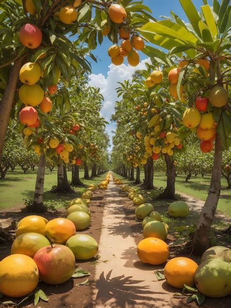 Premium Ai Image Beatifull Tropicalfruitorchard