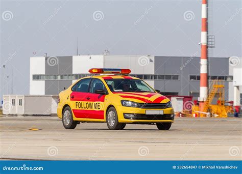 Follow Me Car Moves By Airport Apron Editorial Photography Image Of