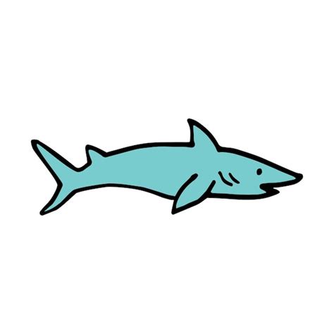 Premium Vector Colored Shark Doodle Simple Vector Illustration Vector