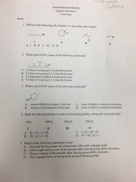 Solved Which Of The Following Alkyl Halides Is A Secondary Chegg