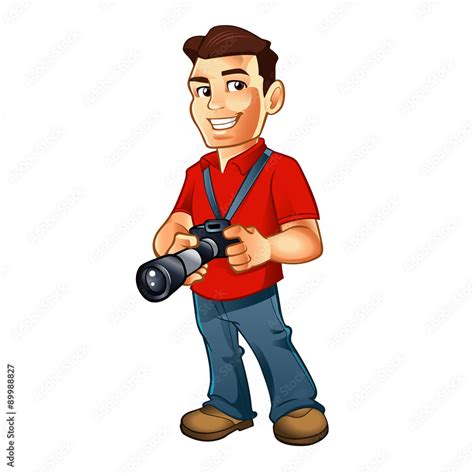 photographer cartoon with camera Stock 벡터 Adobe Stock