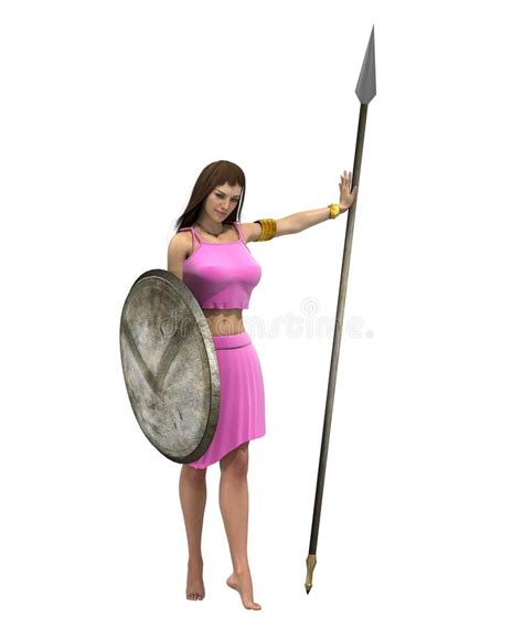 Warrior Woman Character 3d Rendering Illustration Stock Illustration