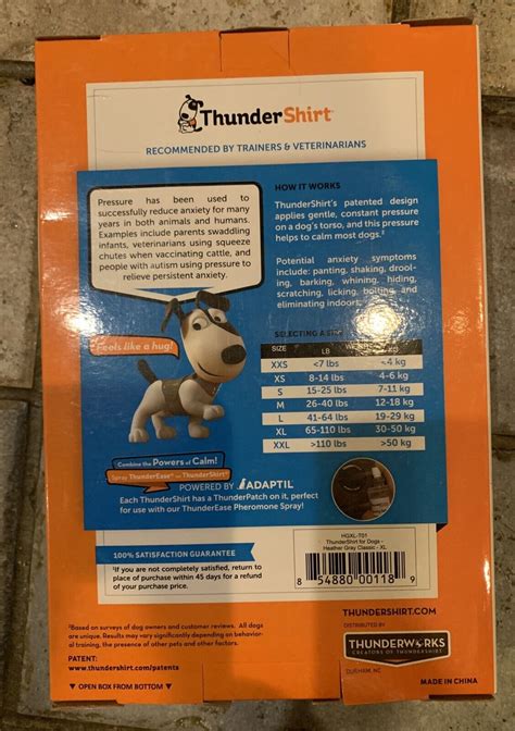 Thundershirt Dog Anxiety Calming Treatment Xl Dogs Solid Gray Hgxl