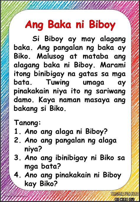 Short Stories For Grade 3 Filipino