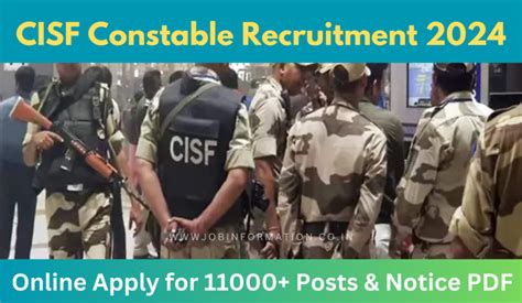 Cisf Constable Recruitment Notice Out Online Form For Post