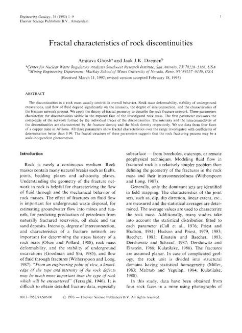 Pdf Fractal Characteristics Of Rock Discontinuities Dokumen Tips