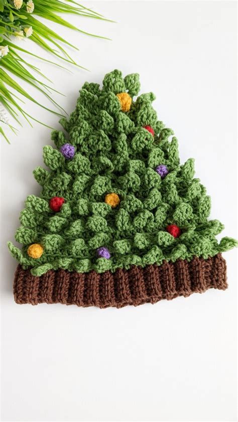 Christmas Tree Baby Hat Crochet Pattern